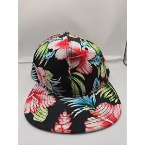 OTTO Floral Tropical Snapback Hat Black Multicolor Adjustable One Size Men